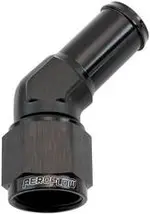 Aeroflow Female -8AN 45Deg to 5/8" Barbblack Swivel Nut - AF412-08-10BLK