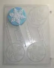 SNOW FLAKE CHOCOLATE LOLLIPOP CANDY MOLD DIY CHRISTMAS FAVORS FROZEN C162