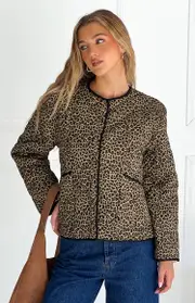 Robbie Leopard Print Quilted Jacket