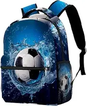 Travel Backpack,Small Backpack,Carry on Backpack,Blue Ocean Football Water,Backpack, W3qh2degizhh, 11.5x8x16 in
