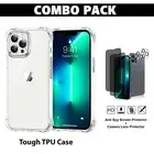 Soft TPU Case [Shockproof] Phone Case + Anti Spy Screen for iPhone 13 Pro Max 12
