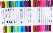 jojofuny 24Pcs Dual Tip Brush Pens Versatile Highlighter Pens for Artists Students Fine Brush Tips for Creative Projects Vibrant Markers