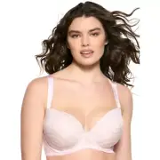 38DD NWT Paramour By Felina Carolina Pink / Gray Underwire Full Coverage Bra
