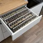 Kitchen Spice Rack, Plastic Spice Drawer Organizer 4 Tier Spice Jars Storage SET