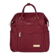 Samantha Brown Convertible Nylon Backpack BURGUNDY Travel Luggage NWT