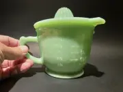 2 Cup Antique Vintage Style Jadeite Glass Measuring Cup Juicer Reamer Set