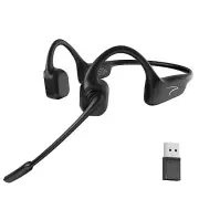 Bluetooth Bone Conduction Headphone with Microphone Boom, Wireless Open Ear H...