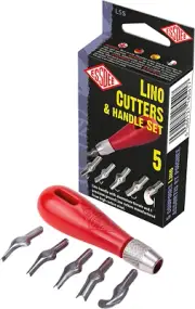 71040105 LINO Cutters & Handle PK 5 Lino Cutters