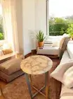 12" White Agate Coffee Table Top Living Room Kitchen Balcony Furniture Home Deco