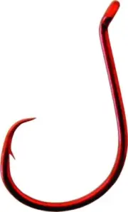 Gamakatsu Octopus Hook #6/0 Barbed Needle Point Ringed Eye Red 5/Pk 221316