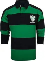 [Malham] Irish Rugby Shirt Men, Green Blue Shamrock Crest, Irish Fan Shirt.