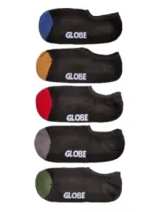 Globe Socks 5 Pack Dip Invisible No Show Assorted Size 7-11 Skateboard Sox
