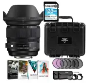 Sigma 24-105mm F4.0 Art DG OS HSM Lens for Nikon PRO Hard Case Travel Bundle