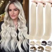 THICK Tape In Real Remy Human Hair Extensions Seamless Skin Weft 70 Bleach White