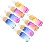 LALADEFIEE 8pcs Travel Essential Oil Roller Bottles 5ml Graduated Wood Grain Oil Dispenser Set for Perfume Makeup Sub Safe Easy to Use