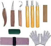 Wood Carving Knife Set, Wood Carving Whittling Knife Kit, Wood Carving Tools Set Diy Carving Knife Set Wood Carving Knife Set Chip Carving Knife Kit Cut Resistant Gloves Carving Hook Knife