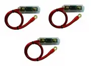 3 Sets 300 Amp ANL Fuseholder Inline Block Battery Install Kit 0 GAUGE 1 FT