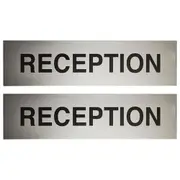 2x Sandleford 20cm Reception Sign Business/Restaurant Self Adhesive Signage SLV