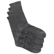 2 Pack Bonds Very Comfy Circulation Crew Mid Calf Cotton Grey Mens Socks