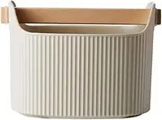 Aswalling Coffee Knock Box Large Capacity Espresso Grounds Container Powder Beveled Residue Dump Bucket Maker Tools Milky White