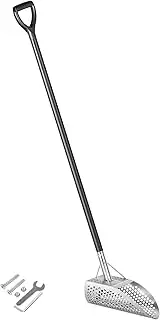 [VEVOR] Metal Detector Sand Scoop, Stainless Steel Metal Detecting Beach Scoop Scoops, 10 MM Hole Beach Metal Detector Scoop Shovel, with Carbon Fiber Handle Pole, for Metal Detecting Treasure Hunting