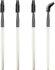 4Pcs Mascara Brush Wands Makeup Lash Spoolies Eyelash Eyebrow Brushes Spooly Applicators for Extensions Reusable(White)