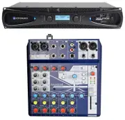 Crown Pro XLS2502 XLS 2502 2400w DJ/PA Power Amplifier w/ DSP+Soundcraft Mixer
