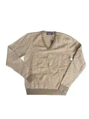 Ralph Lauren Purple Label Cashmere Chevron V-Neck Sweater Size M $1495 MSRP