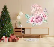 3D Pink Unicorn A526 Animal Wallpaper Mural Poster Wall Stickers Decal Zoe