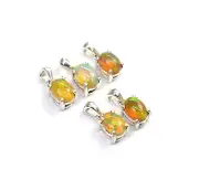 WHOLESALE 5PC 925 SOLID STERLING SILVER ETHIOPIAN OPAL PENDANT LOT U285