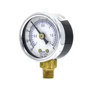 Dry Lower Mount Vacuum Gauge with 1.5" Dial, 30" Hg VAC/30 PSI, 1/8" Male NPT