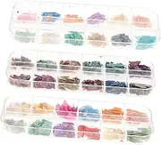 Baluue 3 Boxes Manicure Accessories Nail Charm Flakes Foil 3 Stickers Stamper Chain Glitter Ornaments Glitter Stickers Iridescent Mermaid Accessories Decor Manicure Stickers Fashion Gems