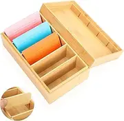 A7 Aarteikarten Box Wooden with Lid 22 cm x 12.6 cm x 9 cm Index Cards Wooden Vocabulary Box Flashcard Box Wood for Office Schools and Home (Index Cards Not Included)