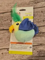 Boots & Barkley Baby Parrot Chirping Plush Cat Toy Motion Activated Singing(200)