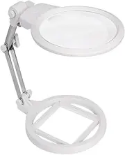 Metal Support Magnifying Glass Table Lamp Light Magnifier Portable Led Led Light Lamp Magnifying Magnifier Magnify Glass Metal White