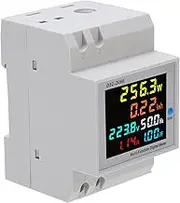 Single Phase Energy Meter Tester Rail Electricity Usage Monitor AC 40-300V 100A LCD Voltmeter Ammeter Voltage Amps Watt Kwh Frequency Power Factor Meter Multimeter