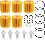 MOTOALL 5 Pcs 04152-YZZA1 Oil Filter Kit for Toyota Avalon Camry RAV4 Sienna Lexus ES300h ES350 IS200t RX350 RX450h