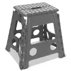 Black Grey Folding Bench 150KG Step Stool New Folding Step Stool Kitchen