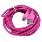 3PPcs 3M Micro USB Strong Round Braided Data Sync Charger Cable For Tablet Cell Phone