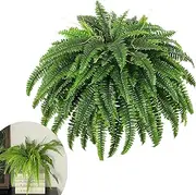 UV Resistant Lifelike Artificial Boston Fern, Artificial Ferns for Outdoors Large, Realistic Artificial Boston Ferns Bush Plant for Indoor Outdoor Garden Porch Decor (88-Leaf,1)