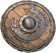 26 Inch Medieval Warrior Wooden Viking Shield Round Shield Dragon Face Viking Collectibles Shield Home Decor Item,Gift Item
