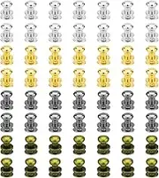 HAIKING Ball Head Stud Rivets, 80 PCS Zinc Alloy Round Head Button Stud Leather Craft Accessories for Clothes, Shoes, Bags, Belts (4 Colors)