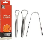 3 PCS Metal Tongue Scraper - Upgraded Tongue Scrapers for Adults Kids,Tounge Scraper Cleaner,Portable Stainless Steel Tongue Cleaners Set