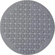 YSHIGUING Non Slip Shower Mat,Circle Shower Mat Non Slip Anti Mold 30 * 30cm Bathtub Mat with Suctions Cups and Drain Hole, TPE Bathroom Bathtub Mat for Elderly Bathroom,Machine Washable (Grey)