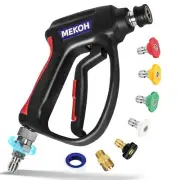 Short Pressure Washer Gun with Swivel, 5000 PSI High Power Washer Spray Gun, ...