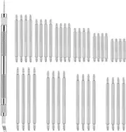[Teaaha] Watch Band Repair Tool Kit, 1pcs 5.31 Inch Stainless Steel Watch Pin Removal Tool with 40pcs Spring Bars (8mm-26mm), Watch Strap Replacement Kit for Watch Band Removal, Link Adjustment, Repair, Silver