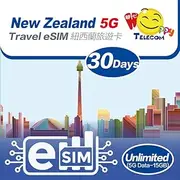 Happy 5G eSim New Zealand 30Days Unlimited Data Travel eSim | 15GB of 5G High-Speed Data Then 256kbps | Support iPhone & Android Devices | Easy Activation | No Need Registration