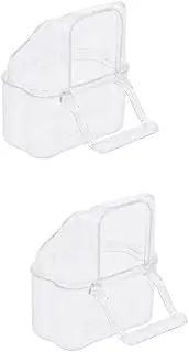 BUGUUYO 2pcs Bird Cage Feeder Window Bird Feeders Bird Food Dispenser Bird Food Container Birdfeeder Budgie+feeders+for+Cages Bird Water Feeder Budgie Feeders for Cages Observe Bird Feeder