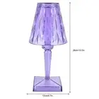 (Purple)LED Crystal Table Lamp Transparent Prism Dimmable Desk Lamp USB US New