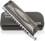 [East top] Chromatic Harmonica 12-Hole 48 Tones Grey Professional Chromatic Harmonica Key of C Mouth Organ for adults, Professionals, Beginners, Students and Children